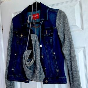 Guess denim and sweat shirt jacket with removable